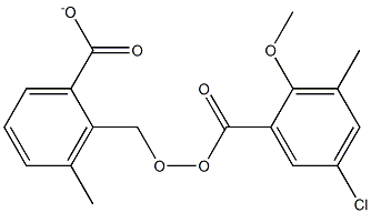 2-(5-CHLORO-2-METHOXY-3-METHYLBENZOYLPEROXYMETHYL)-3-METHYL-BENZOIC ACID ANION Struktur