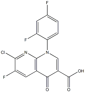 1-(2,4-DIFLUOROPHENYL)-6-FLUORO-7-CHLORO-4-OXO-1,4-DIHYDRO-1,8-NAPTHYRIDINE-3-CARBOXYLIC ACID Struktur