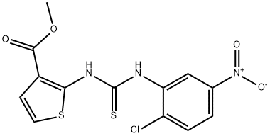 METHYL 2-((((2-CHLORO-5-NITROPHENYL)AMINO)THIOXOMETHYL)AMINO)THIOPHENE-3-CARBOXYLATE Struktur