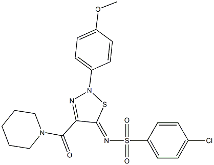 N-[2-(4-METHOXYPHENYL)-4-(1-PIPERIDINYLCARBONYL)-1,2,3-THIADIAZOL-5(2H)-YLIDENE]-4-CHLOROBENZENESULFONAMIDE Struktur