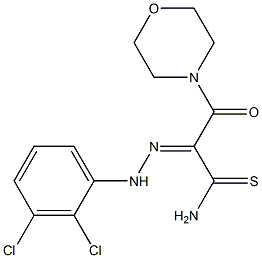 (2Z)-2-[(2,3-DICHLOROPHENYL)HYDRAZONO]-3-MORPHOLIN-4-YL-3-OXOPROPANETHIOAMIDE Struktur