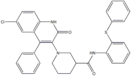 1-(6-CHLORO-2-OXO-4-PHENYL-1,2-DIHYDROQUINOLIN-3-YL)-N-(2-(PHENYLTHIO)PHENYL)PIPERIDINE-3-CARBOXAMIDE Struktur