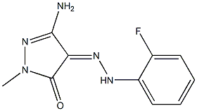 (4Z)-3-AMINO-1-METHYL-1H-PYRAZOLE-4,5-DIONE 4-[(2-FLUOROPHENYL)HYDRAZONE] Struktur