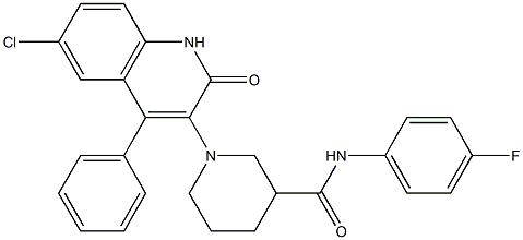 1-(6-CHLORO-2-OXO-4-PHENYL-1,2-DIHYDRO-3-QUINOLINYL)-N-(4-FLUOROPHENYL)-3-PIPERIDINECARBOXAMIDE Struktur