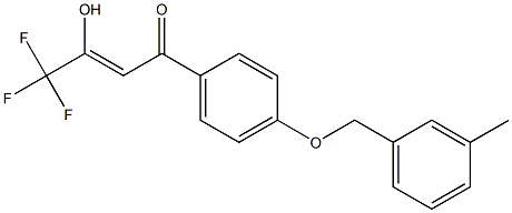 (2Z)-4,4,4-TRIFLUORO-3-HYDROXY-1-(4-[(3-METHYLBENZYL)OXY]PHENYL)BUT-2-EN-1-ONE Struktur