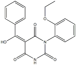 (5E)-1-(2-ETHOXYPHENYL)-5-[HYDROXY(PHENYL)METHYLENE]PYRIMIDINE-2,4,6(1H,3H,5H)-TRIONE Struktur