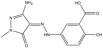 5-[(2Z)-2-(3-AMINO-1-METHYL-5-OXO-1,5-DIHYDRO-4H-PYRAZOL-4-YLIDENE)HYDRAZINO]-2-HYDROXYBENZOIC ACID Struktur