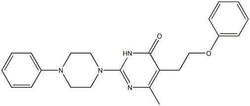 6-METHYL-5-(2-PHENOXYETHYL)-2-(4-PHENYLPIPERAZIN-1-YL)PYRIMIDIN-4(3H)-ONE Struktur