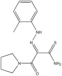 (2Z)-2-[(2-METHYLPHENYL)HYDRAZONO]-3-OXO-3-PYRROLIDIN-1-YLPROPANETHIOAMIDE Struktur