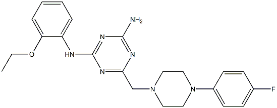 N2-(2-ETHOXYPHENYL)-6-((4-(4-FLUOROPHENYL)PIPERAZIN-1-YL)METHYL)-1,3,5-TRIAZINE-2,4-DIAMINE Struktur