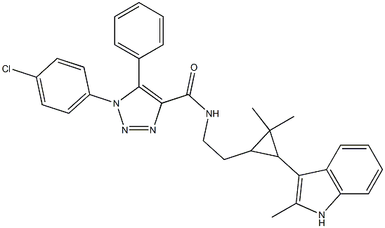 1-(4-CHLOROPHENYL)-N-(2-(2,2-DIMETHYL-3-(2-METHYL-1H-INDOL-3-YL)CYCLOPROPYL)ETHYL)-5-PHENYL-1H-1,2,3-TRIAZOLE-4-CARBOXAMIDE Struktur