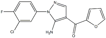 (5-AMINO-1-(3-CHLORO-4-FLUOROPHENYL)-1H-PYRAZOL-4-YL)(FURAN-2-YL)METHANONE Struktur