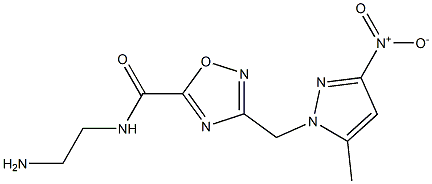 N-(2-AMINOETHYL)-3-[(5-METHYL-3-NITRO-1H-PYRAZOL-1-YL)METHYL]-1,2,4-OXADIAZOLE-5-CARBOXAMIDE Struktur