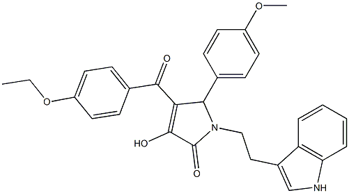 4-(4-ETHOXYBENZOYL)-3-HYDROXY-1-[2-(1H-INDOL-3-YL)ETHYL]-5-(4-METHOXYPHENYL)-1,5-DIHYDRO-2H-PYRROL-2-ONE Struktur