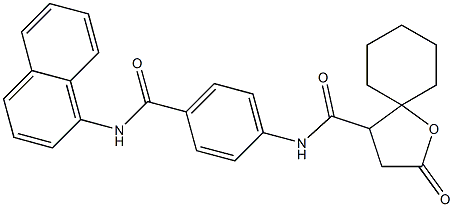 N-{4-[(1-NAPHTHYLAMINO)CARBONYL]PHENYL}-2-OXO-1-OXASPIRO[4.5]DECANE-4-CARBOXAMIDE Struktur