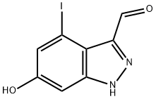 4-IODO-6-HYDROXY-3-(1H)INDAZOLE CARBOXALDEHYDE Struktur