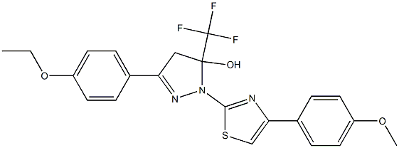 3-(4-ETHOXYPHENYL)-1-[4-(4-METHOXYPHENYL)-1,3-THIAZOL-2-YL]-5-(TRIFLUOROMETHYL)-4,5-DIHYDRO-1H-PYRAZOL-5-OL Struktur