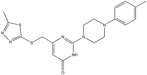 2-[4-(4-METHYLPHENYL)PIPERAZIN-1-YL]-6-{[(5-METHYL-1,3,4-THIADIAZOL-2-YL)THIO]METHYL}PYRIMIDIN-4(3H)-ONE Struktur