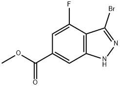 3-BROMO-4-FLUORO-6-INDAZOLECARBOXYLIC ACID METHYL ESTER Struktur