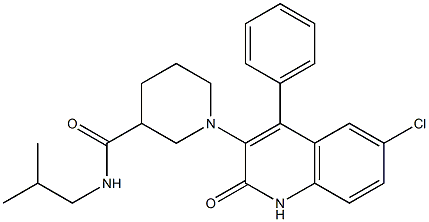 1-(6-CHLORO-2-OXO-4-PHENYL-1,2-DIHYDRO-3-QUINOLINYL)-N-ISOBUTYL-3-PIPERIDINECARBOXAMIDE Struktur