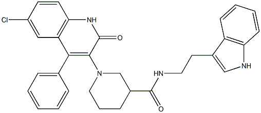 N-(2-(1H-INDOL-3-YL)ETHYL)-1-(6-CHLORO-2-OXO-4-PHENYL-1,2-DIHYDROQUINOLIN-3-YL)PIPERIDINE-3-CARBOXAMIDE Struktur