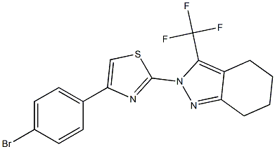 2-[4-(4-BROMOPHENYL)-1,3-THIAZOL-2-YL]-3-(TRIFLUOROMETHYL)-4,5,6,7-TETRAHYDRO-2H-INDAZOLE Struktur