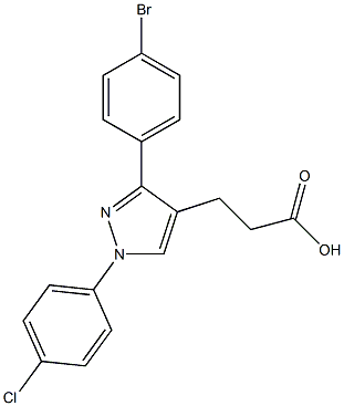 3-(4-BROMOPHENYL)-1-(4-CHLOROPHENYL)PYRAZOLE-4-PROPIONIC ACID Struktur