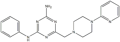 N-PHENYL-6-[(4-PYRIDIN-2-YLPIPERAZIN-1-YL)METHYL]-1,3,5-TRIAZINE-2,4-DIAMINE Struktur