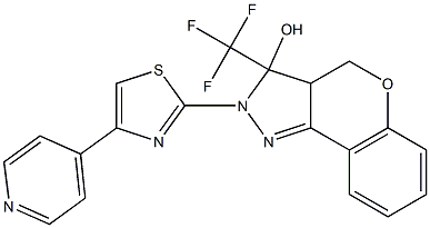 2-(4-PYRIDIN-4-YL-1,3-THIAZOL-2-YL)-3-(TRIFLUOROMETHYL)-2,3,3A,4-TETRAHYDROCHROMENO[4,3-C]PYRAZOL-3-OL Struktur