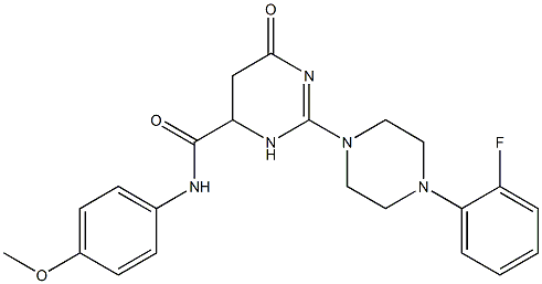 2-(4-(2-FLUOROPHENYL)PIPERAZIN-1-YL)-N-(4-METHOXYPHENYL)-6-OXO-3,4,5,6-TETRAHYDROPYRIMIDINE-4-CARBOXAMIDE Struktur