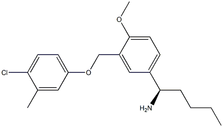 (1R)-1-(3-[(4-CHLORO-3-METHYLPHENOXY)METHYL]-4-METHOXYPHENYL)PENTYLAMINE Struktur