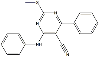 2-METHYLSULFANYL-4-PHENYL-6-PHENYLAMINO-PYRIMIDINE-5-CARBONITRILE Struktur