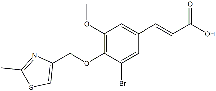 (2E)-3-[3-BROMO-5-METHOXY-4-[(2-METHYL-1,3-THIAZOL-4-YL)METHOXY]PHENYL]ACRYLIC ACID Struktur