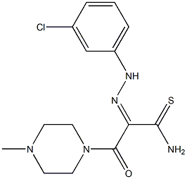 (2Z)-2-[(3-CHLOROPHENYL)HYDRAZONO]-3-(4-METHYLPIPERAZIN-1-YL)-3-OXOPROPANETHIOAMIDE Struktur