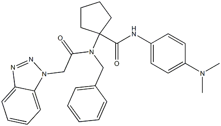 1-[[2-(1H-1,2,3-BENZOTRIAZOL-1-YL)ACETYL](BENZYL)AMINO]-N-[4-(DIMETHYLAMINO)PHENYL]CYCLOPENTANECARBOXAMIDE Struktur