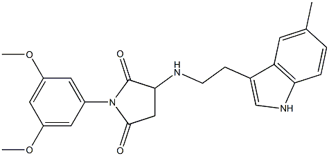 1-(3,5-DIMETHOXYPHENYL)-3-{[2-(5-METHYL-1H-INDOL-3-YL)ETHYL]AMINO}-2,5-PYRROLIDINEDIONE Struktur