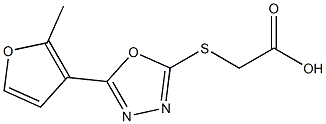 ([5-(2-METHYL-3-FURYL)-1,3,4-OXADIAZOL-2-YL]THIO)ACETIC ACID Struktur