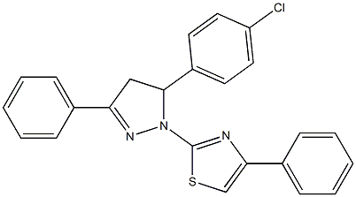 2-[5-(4-CHLOROPHENYL)-3-PHENYL-4,5-DIHYDRO-1H-PYRAZOL-1-YL]-4-PHENYL-1,3-THIAZOLE Struktur