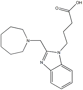 4-[2-(AZEPAN-1-YLMETHYL)-1H-BENZIMIDAZOL-1-YL]BUTANOIC ACID Struktur