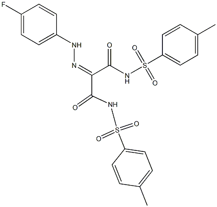 2-(2-(4-FLUOROPHENYL)HYDRAZONO)-N1,N3-BIS(P-TOLYLSULFONYL)MALONAMIDE Struktur