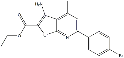 ETHYL 3-AMINO-6-(4-BROMOPHENYL)-4-METHYLFURO[2,3-B]PYRIDINE-2-CARBOXYLATE Struktur