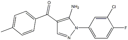 (5-AMINO-1-(3-CHLORO-4-FLUOROPHENYL)-1H-PYRAZOL-4-YL)(P-TOLYL)METHANONE Struktur