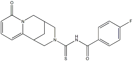 4-FLUORO-N-[(6-OXO-7,11-DIAZATRICYCLO[7.3.1.0~2,7~]TRIDECA-2,4-DIEN-11-YL)CARBONOTHIOYL]BENZAMIDE Struktur