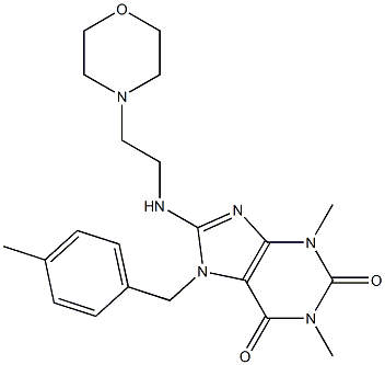 1,3-DIMETHYL-7-(4-METHYLBENZYL)-8-{[2-(4-MORPHOLINYL)ETHYL]AMINO}-3,7-DIHYDRO-1H-PURINE-2,6-DIONE Struktur