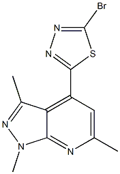 4-(5-BROMO-1,3,4-THIADIAZOL-2-YL)-1,3,6-TRIMETHYL-1H-PYRAZOLO[3,4-B]PYRIDINE Struktur