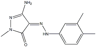 (4Z)-3-AMINO-1-METHYL-1H-PYRAZOLE-4,5-DIONE 4-[(3,4-DIMETHYLPHENYL)HYDRAZONE] Struktur