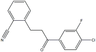 4'-CHLORO-3-(2-CYANOPHENYL)-3'-FLUOROPROPIOPHENONE Struktur