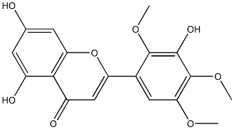 5,7-DIHYDROXY-2-(3-HYDROXY-2,4,5-TRIMETHOXY-PHENYL)-CHROMEN-4-ONE Struktur