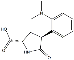 5-OXO-(+/-)-TRANS-4-(2-(N,N-DIMETHYLAMINO)PHENYL)-PYRROLIDINE-2-CARBOXYLIC ACID Struktur