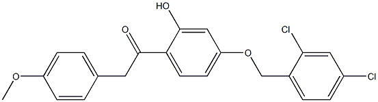 1-(4-(2,4-DICHLOROBENZYLOXY)-2-HYDROXYPHENYL)-2-(4-METHOXYPHENYL)ETHANONE Struktur